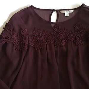 Lauren Conrad Burgundy Blouse - Size S